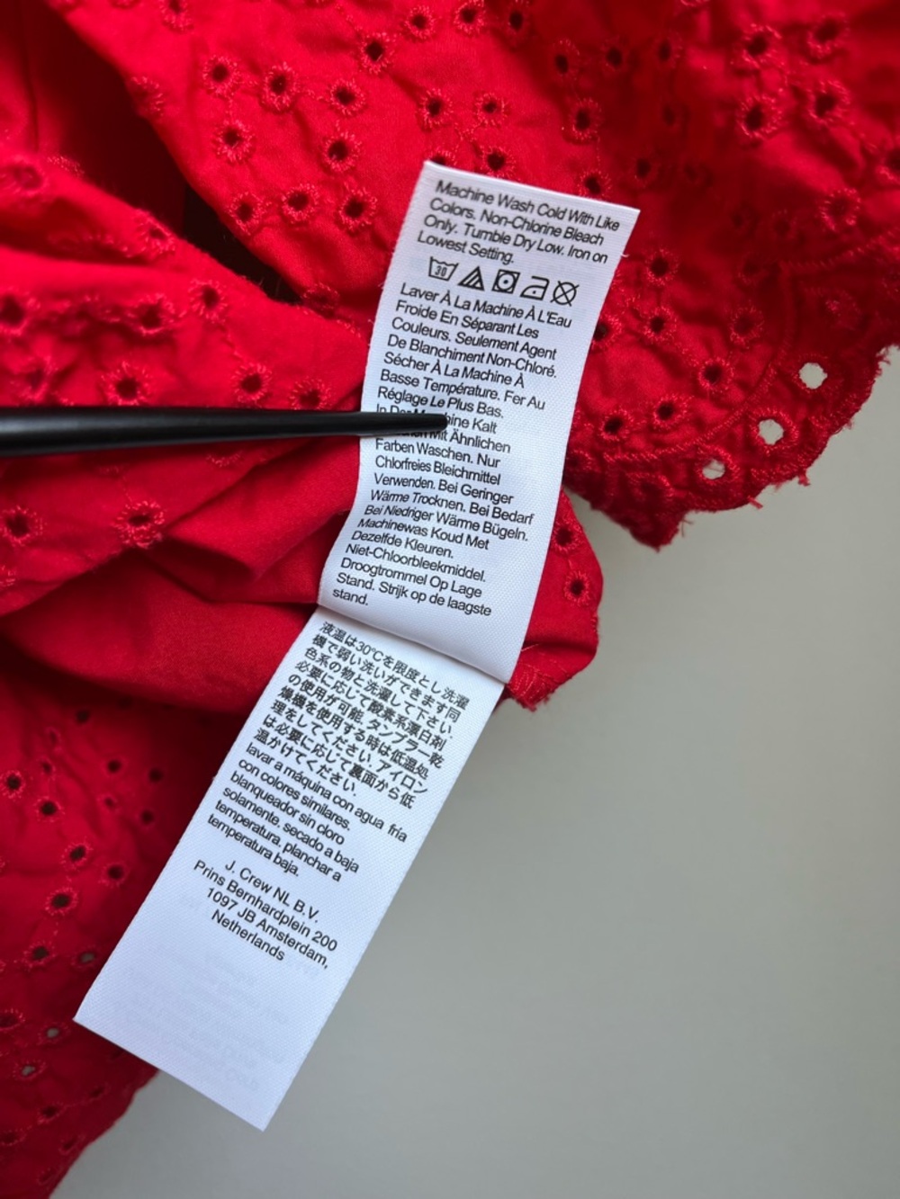 ❤️ J.Crew Jolie Red Eyelet Cotton Poplin Top – Feminine Puff Sleeve Blouse - Picture 9 of 11